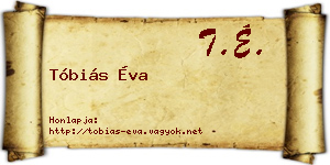 Tóbiás Éva névjegykártya
